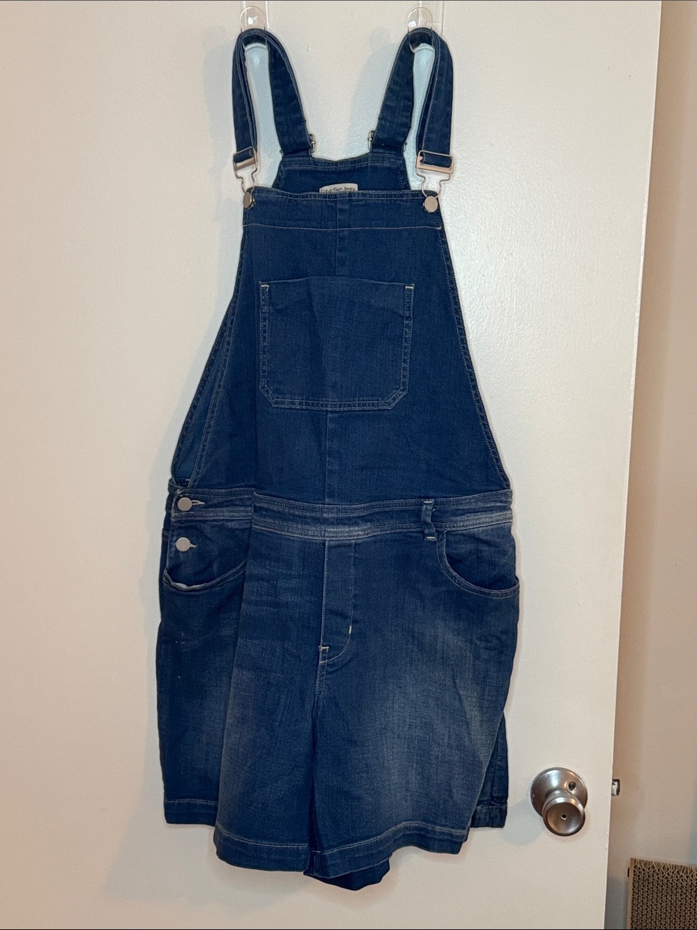Calvin Klein Jeans Indigo Denim Overalls Bib shorts, size large
